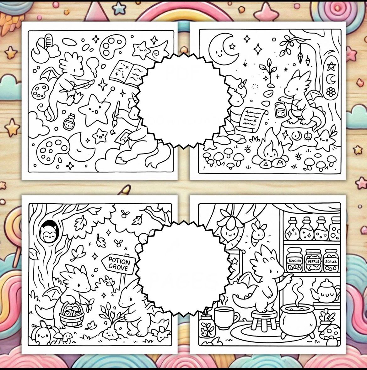 St. x Coloring Book - Fantasy Garden