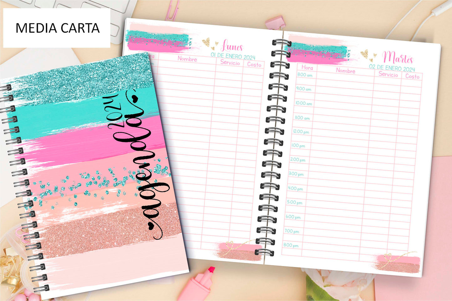 Agenda Blue & Pink D.