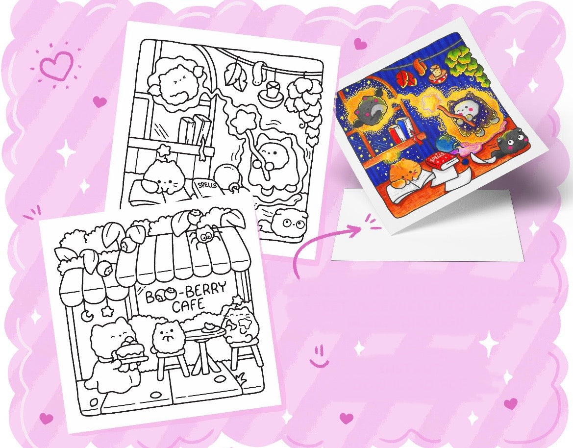 St. x Coloring Book - Spooky Cats