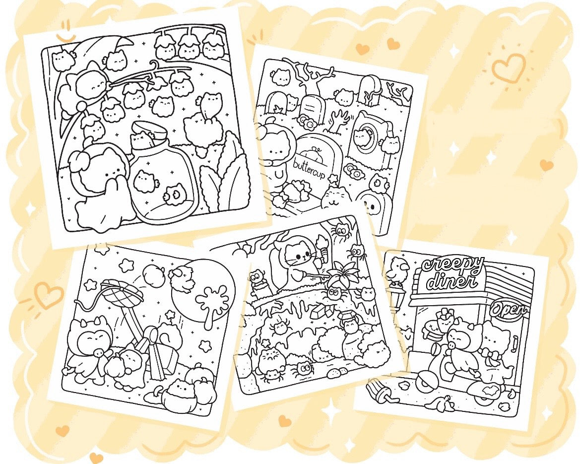 St. x Coloring Book - Spooky Cats