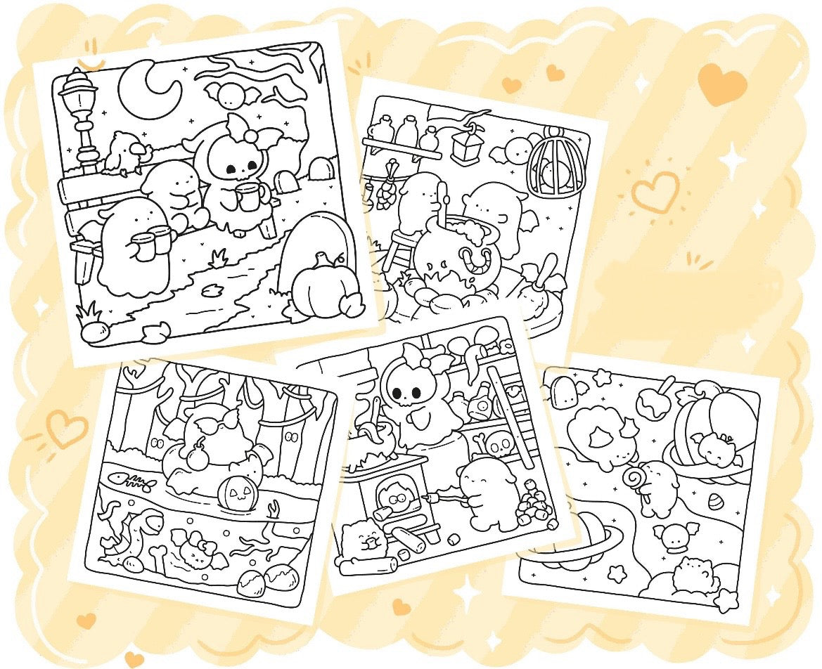 St. x Coloring Book - Cute Spookies